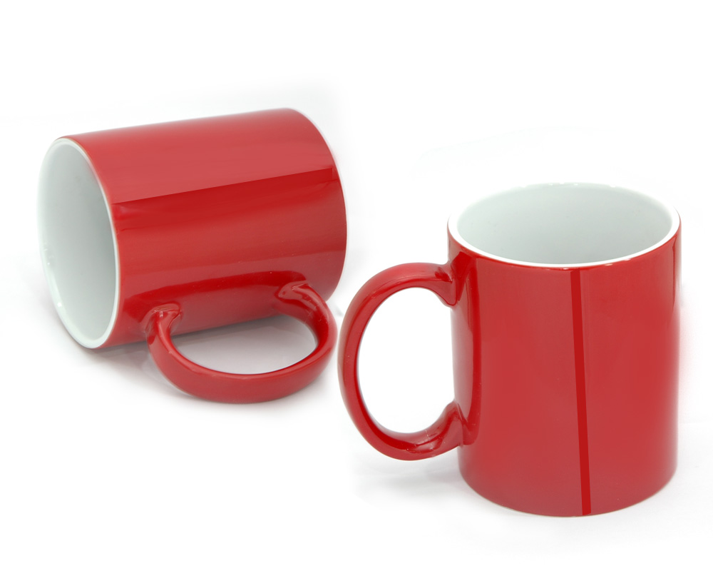 Ceramic Coffee Mug Red Inner White with Logo printing