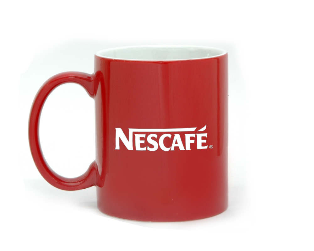 Ceramic Coffee Mug Red Inner White with Logo printing