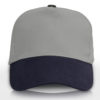 Heavy Brushed Cotton Cap 5 Panels Grey Navy Blue