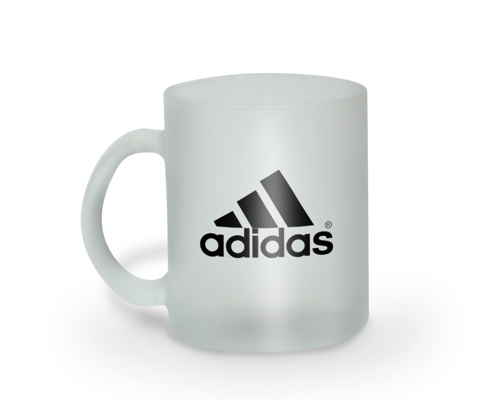 Frosted Glass Mug White Semi Transparent with Logo Printing