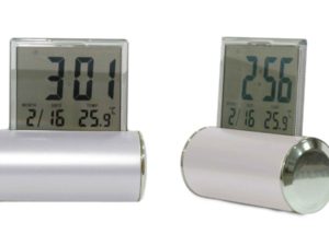 Digital Desk Clock Sliver with Perpetual Calendar & Temperature