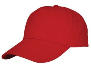 Heavy Brushed Cotton Cap 5 Panels Full Red-0