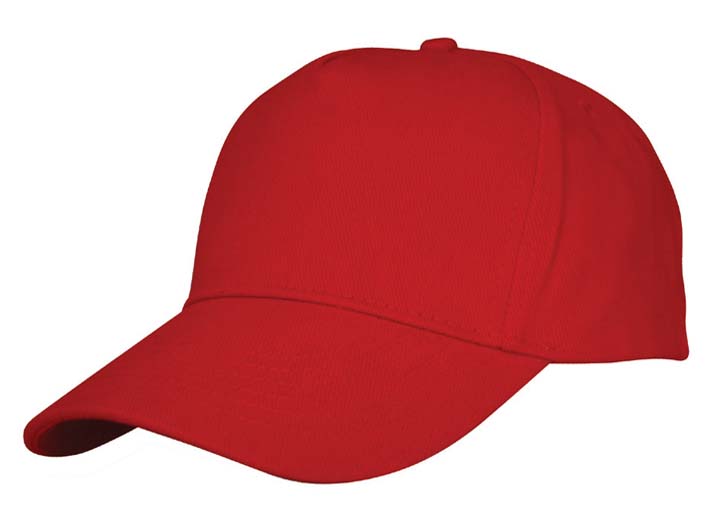 Heavy Brushed Cotton Cap 5 Panels Full Red-0
