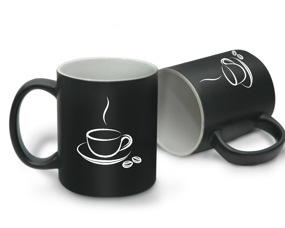Matte Coffee Mug Black with Inner White with Logo Printing