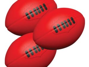 PU Stress Ball - Rugby Shape Red-0