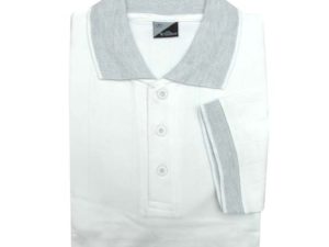 Windsor Polo Shirt - White With Grey Colar-0