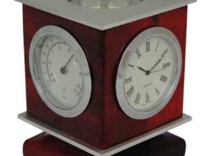 Rose Wooden Clock With Compass-0