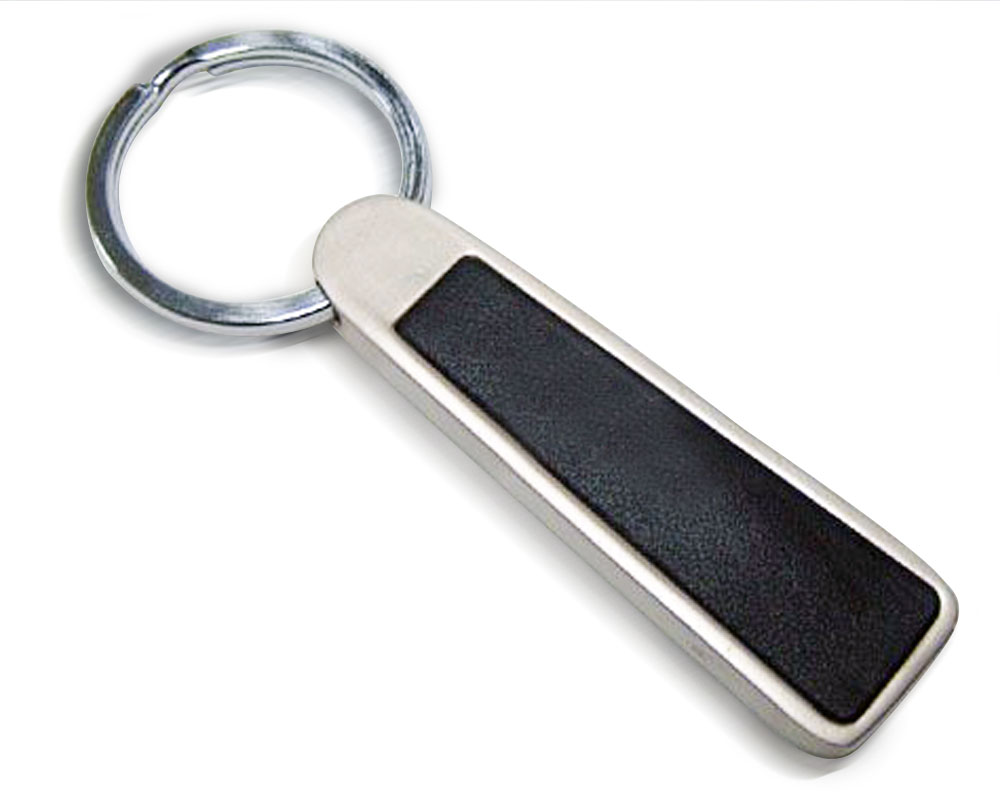 Metal keychain with Leather