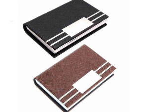 Card Holder PU Leather ID Card Pocket Case Box Keeper -0