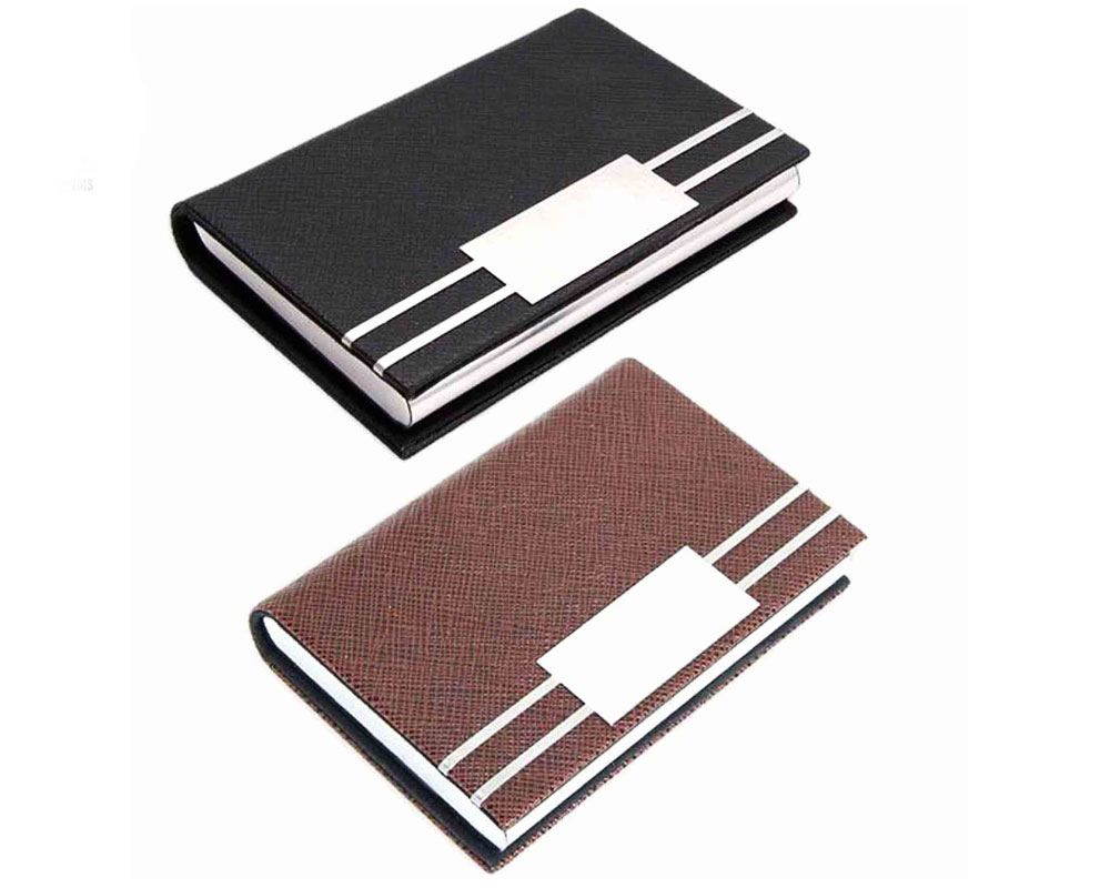 Card Holder PU Leather ID Card Pocket Case Box Keeper -0