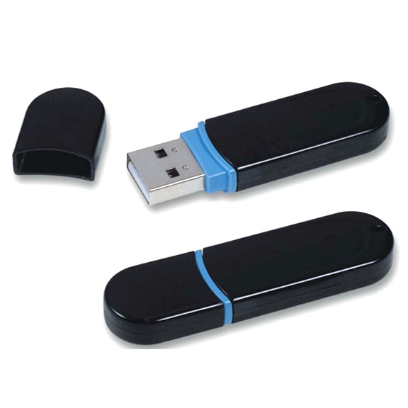 Black Plastic USB Flash Drive-0
