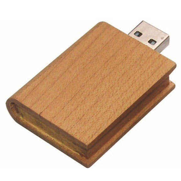 Book shape wooden USB Flash Drive-0