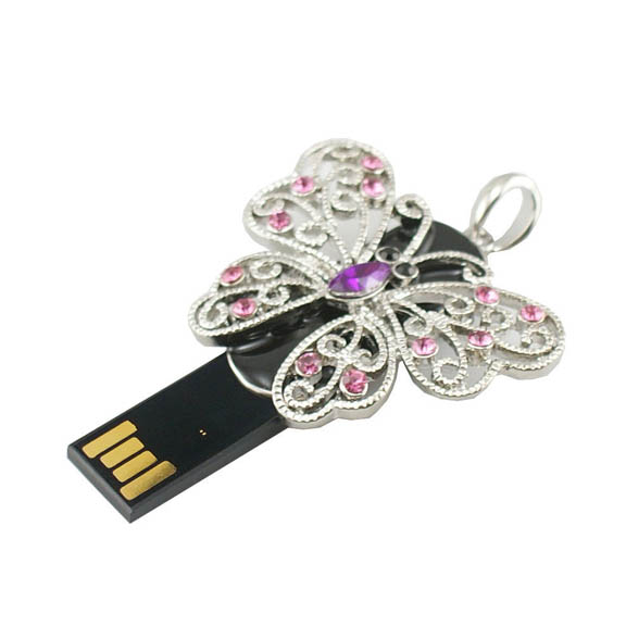 butterfly shaped jewellery USB Flash Drive-0