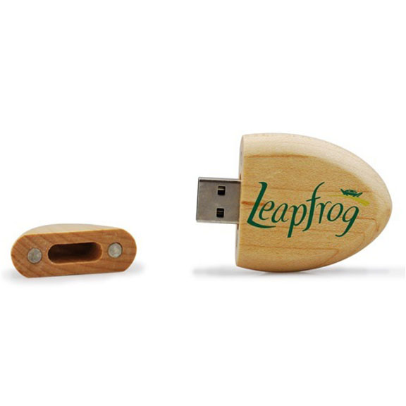 Oval Shape Wooden USB Flash Drive-0