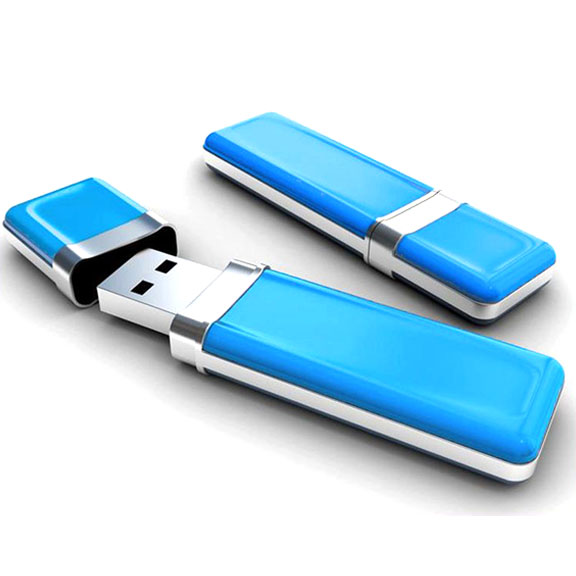 Plastic Blue USB Flash Drive-0