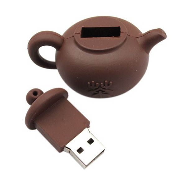 PVC tea pot design USB Flash Drive-0