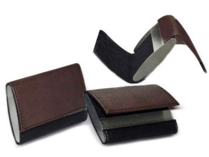 PU Leather Metal Business Card Holder Double Sided