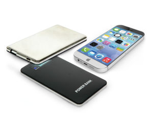 Promotional Slim Power bank touch Screen with Stainless Steel 4000 MAh Black Color Wholesale