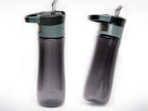 BPA Free Sport Water Bottle 550 ml with Handle & Switch Button Black