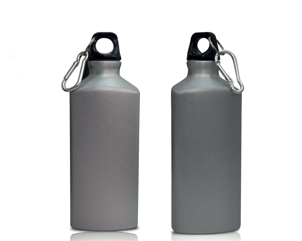 Hans Larsen Aluminium Water Bottle with Carabiner 500 ml - Silver