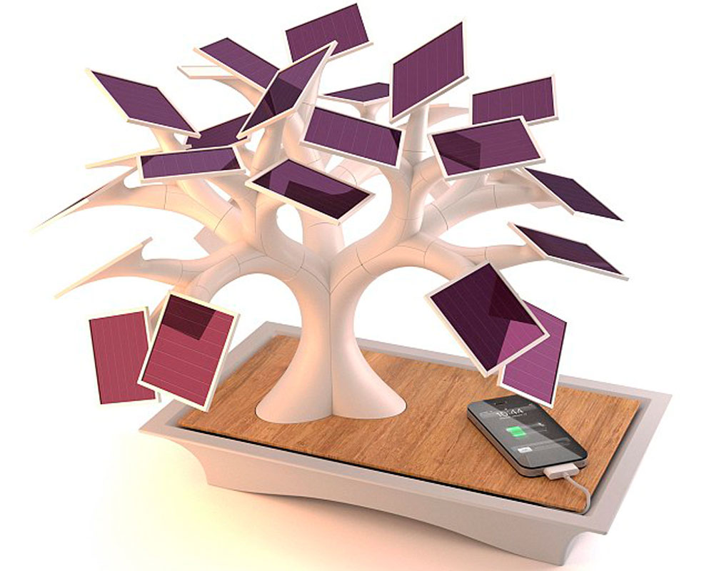 Electree solar charger Tree Shape with 27 Solar Panel leaves