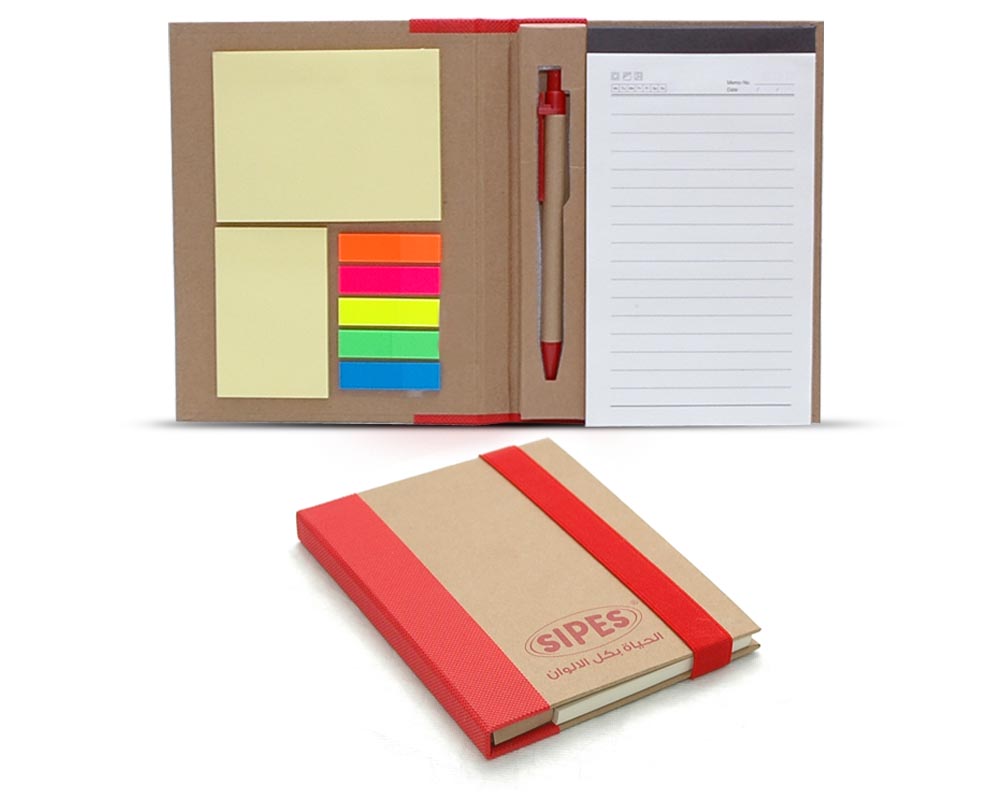 Recycle Notebook with Pen & Sticky notes