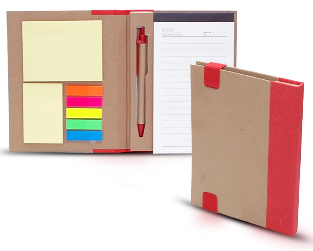 Recycle Notebook with Pen & Sticky notes